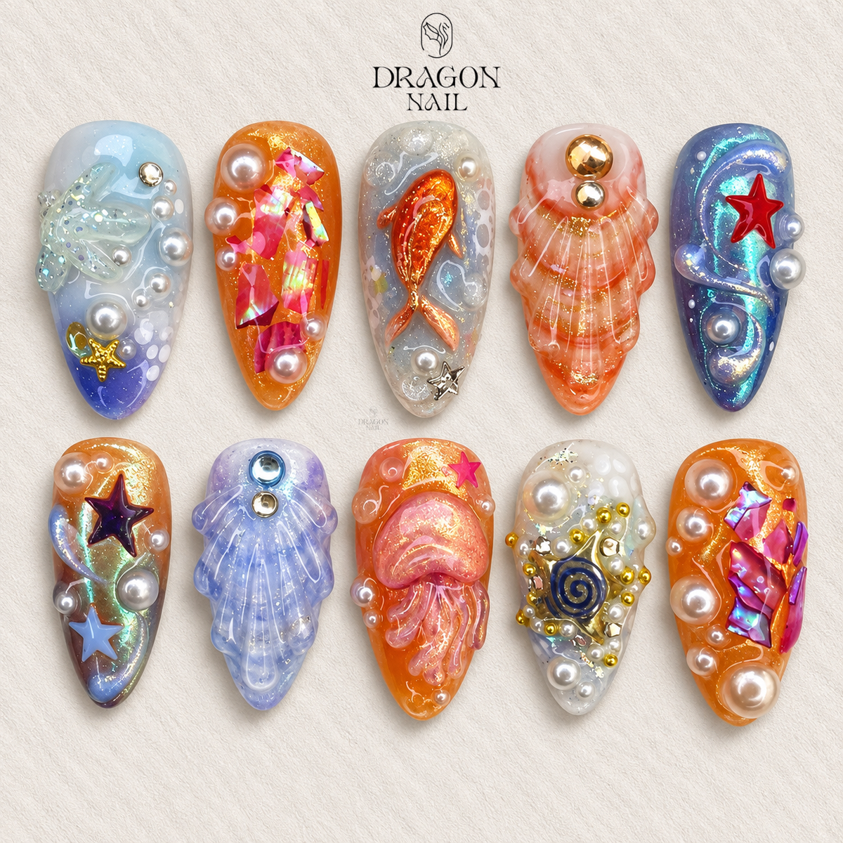 Strawberry Coquette Lace Bow Pastel 3D Charm Press On Nails