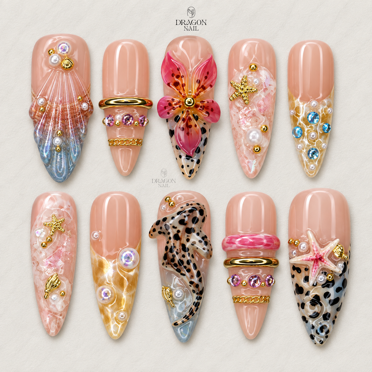 Tropical Floral Summer Press On Nails