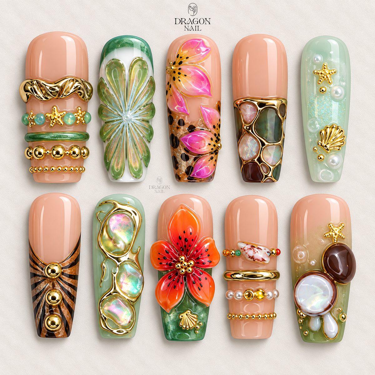 Tropical Paradise Luxury Press On Nails