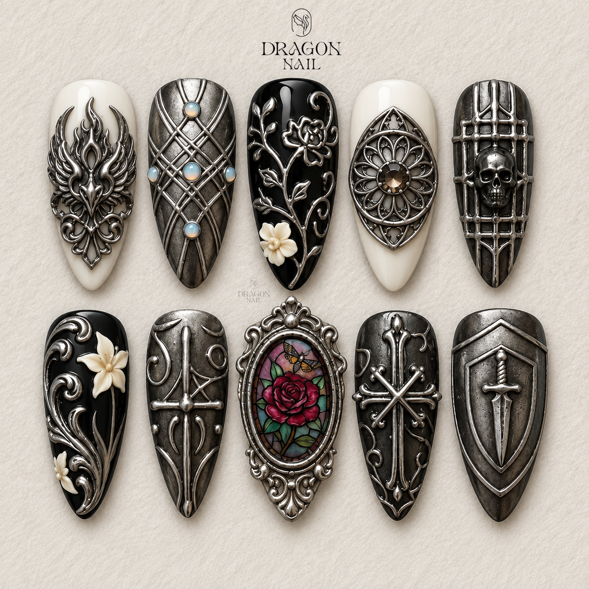 Victorian Nature Curiosity Press On Nails