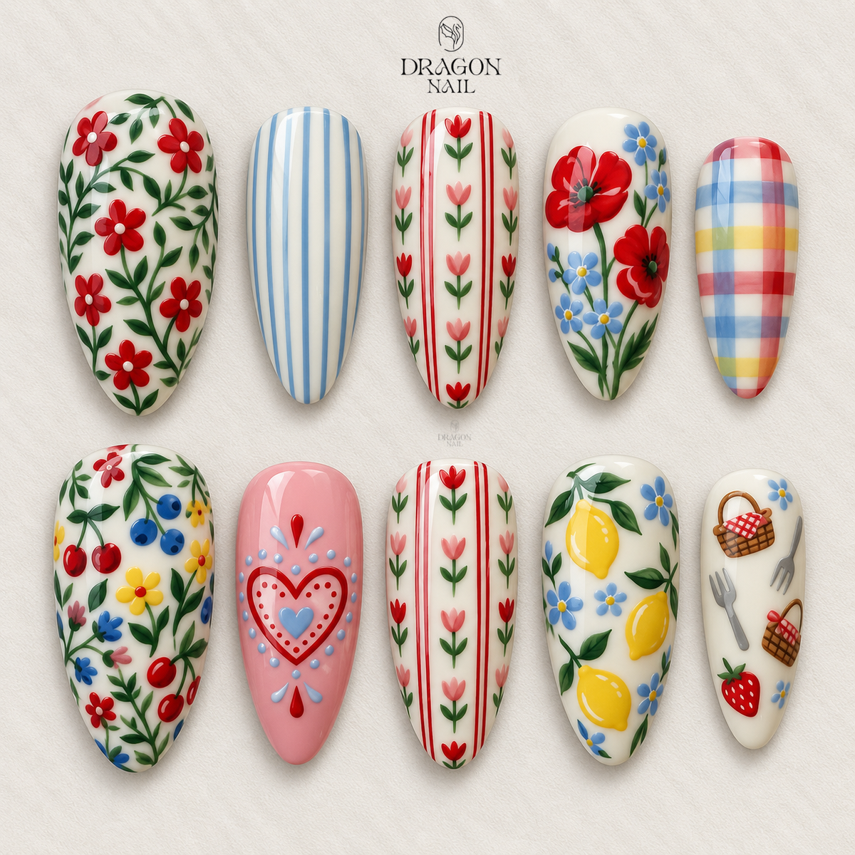 Vintage Botanical Garden Press On Nails
