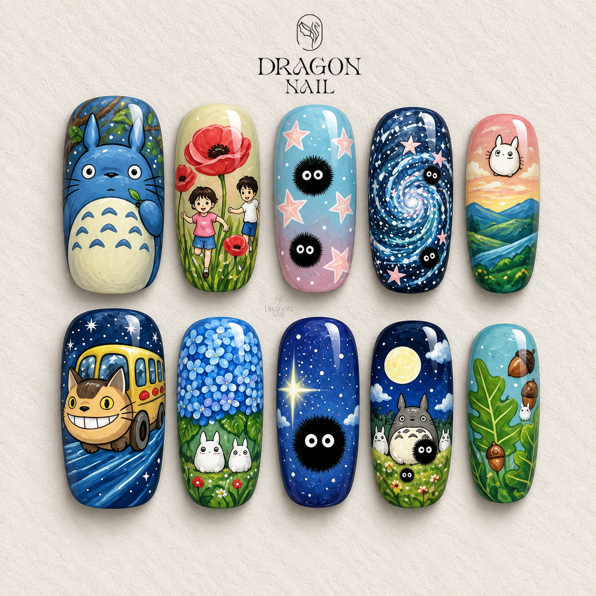 Whimsical Forest Spirit Cute Anime Press On Nails