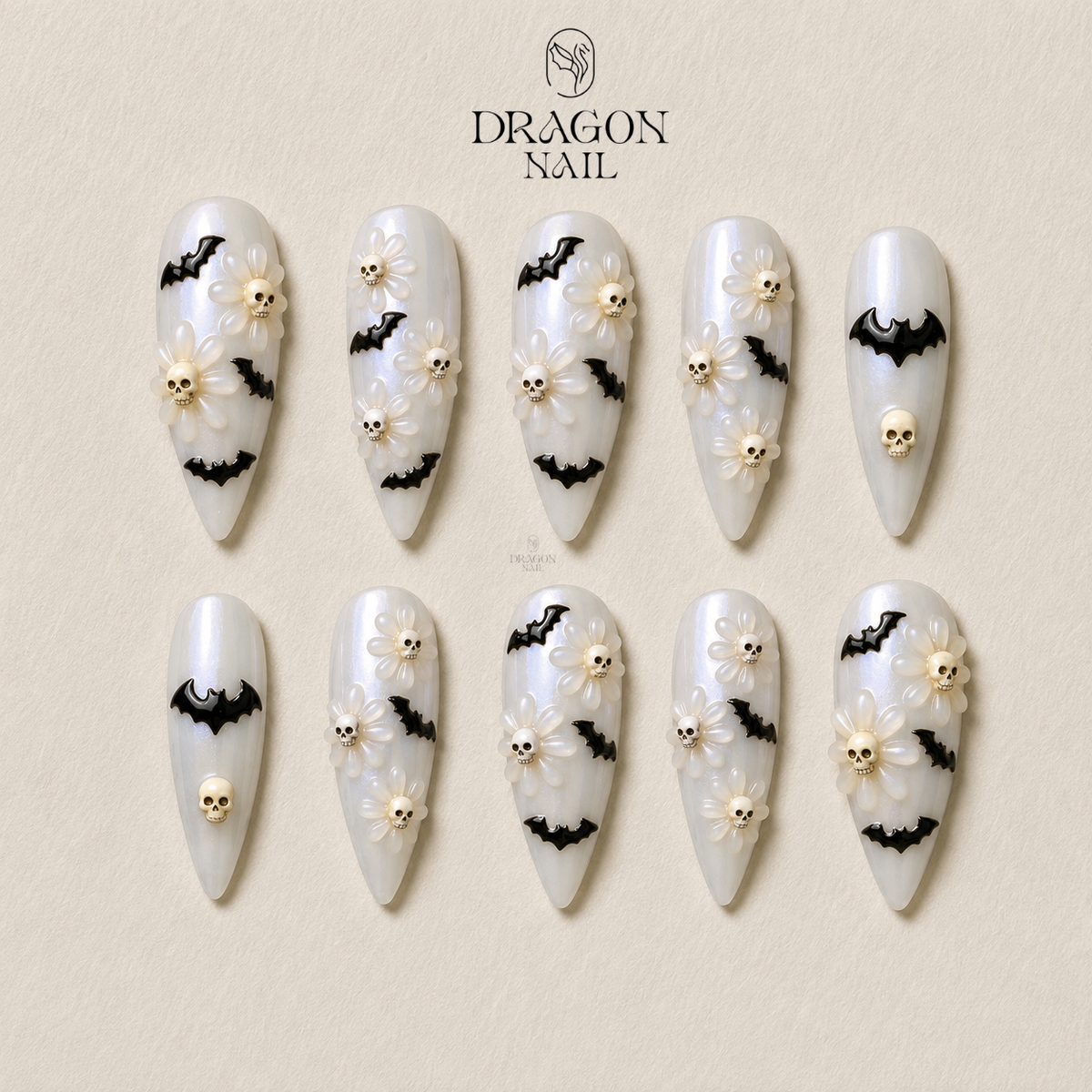 Whimsical Floral Gothic Press On Nails
