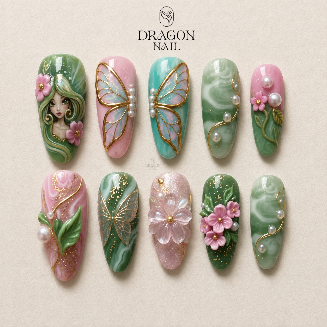 Whimsical Garden Fairy Bloom Press On Nails