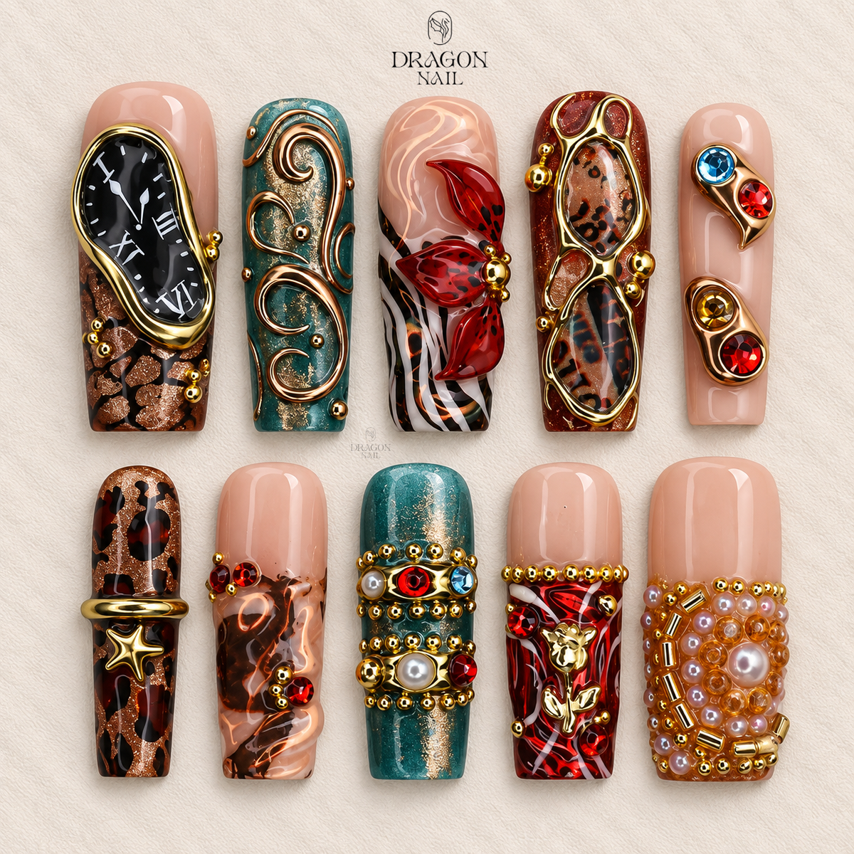 Wild Luxe Safari Statement Press On Nails