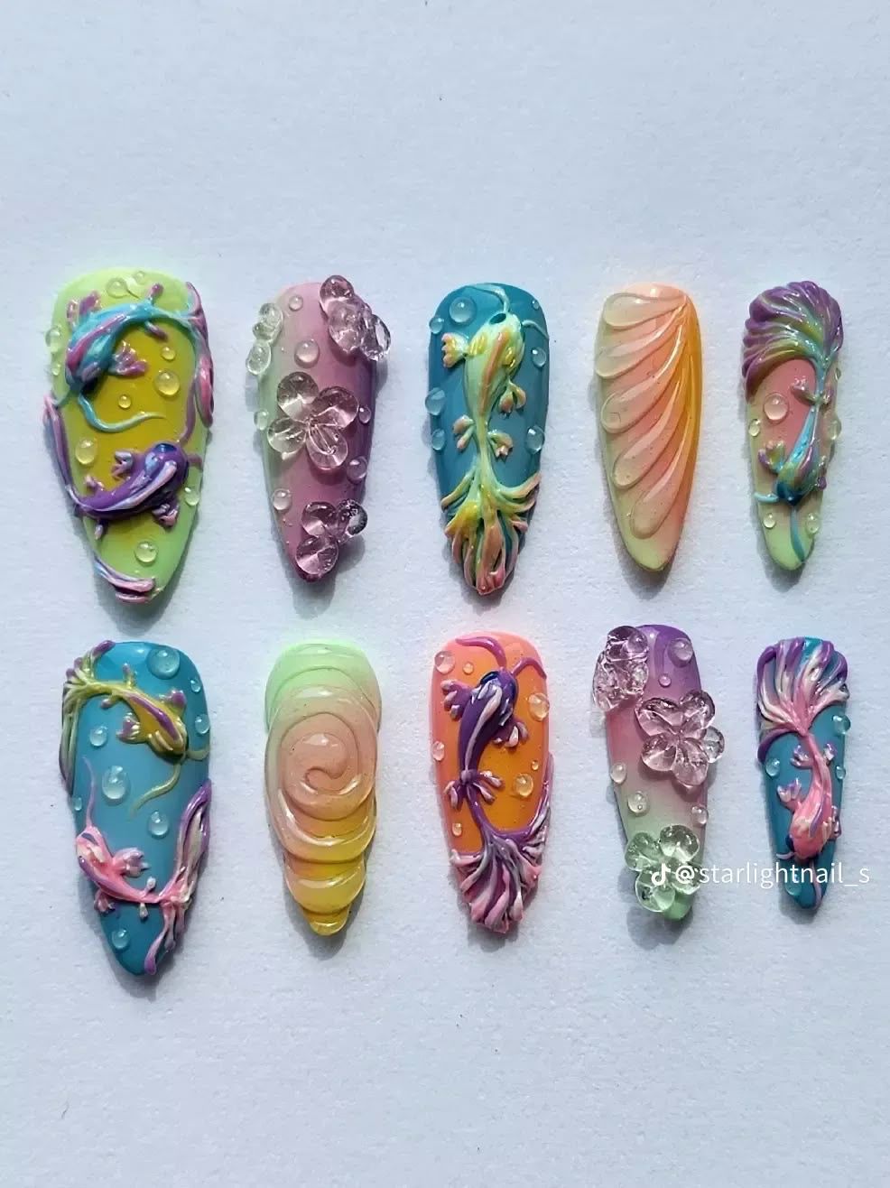 Pastel Cute Cartoon 3D Playful Charm Press On Nails