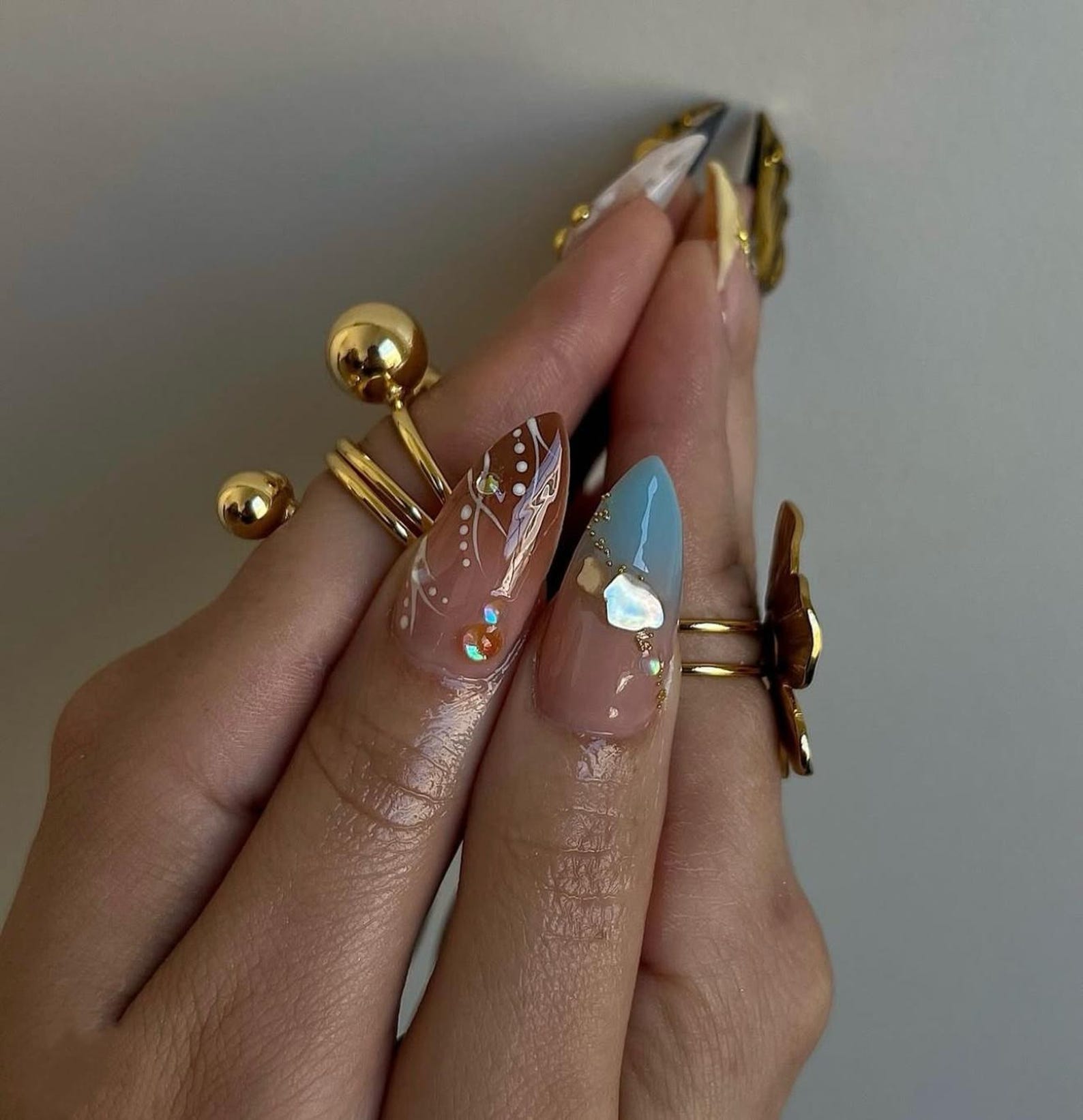 Golden Glam Stiletto Luxe Metallic Press On Nails