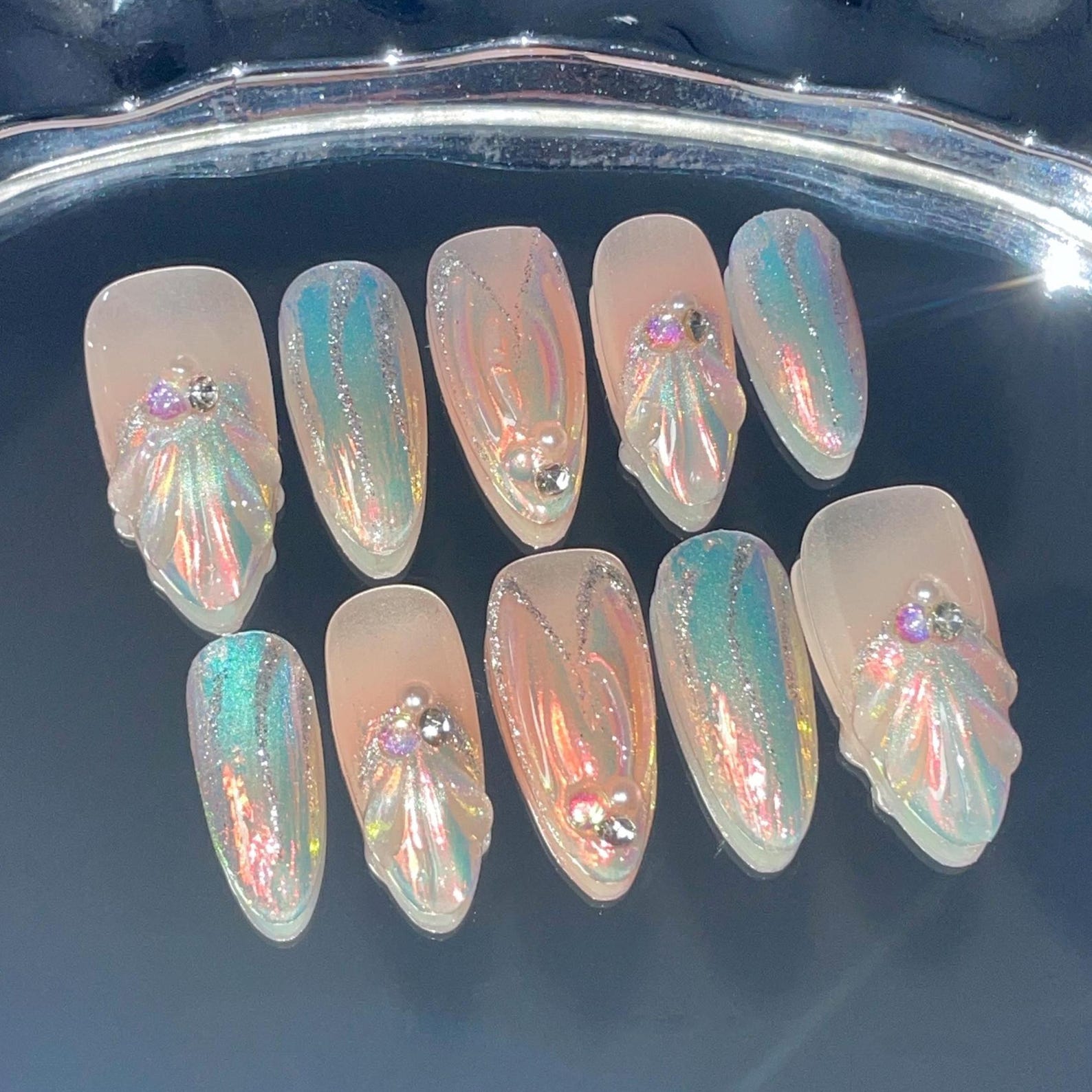 Ethereal Mermaid Tail Ocean Dream Press On Nails