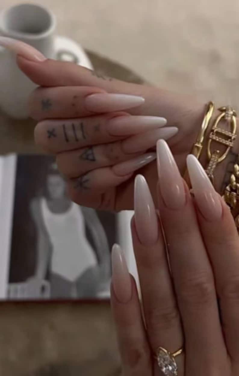 Milky White Ombre Press On Nails