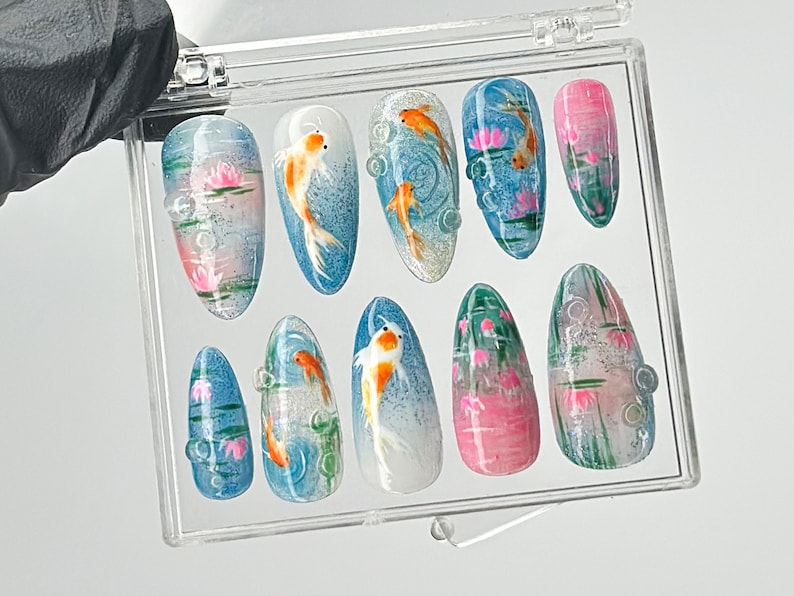 Modern Botanical Abstract Press On Nails