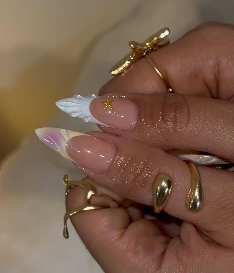 Tropical Pink Ombré Floral Press On Nails