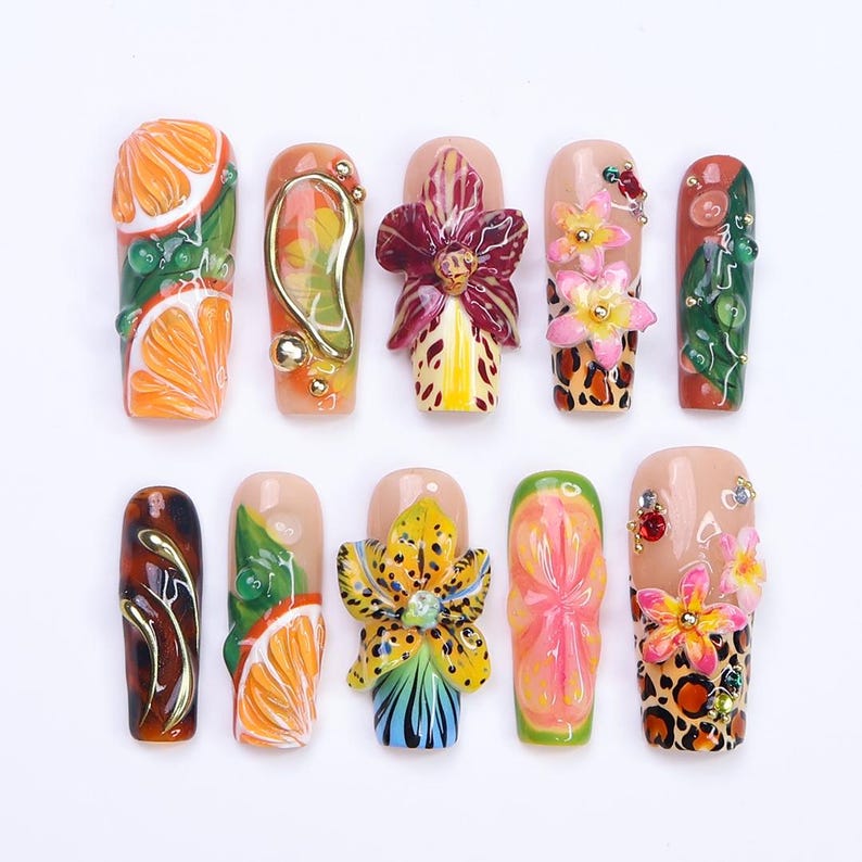Citrus Summer Wild Press On Nails