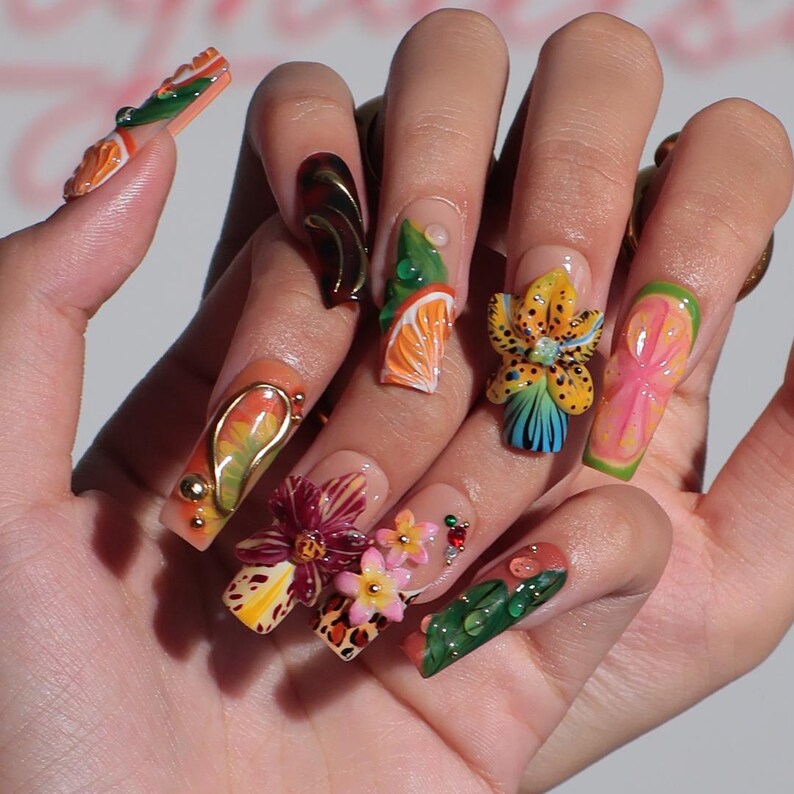 Citrus Summer Wild Press On Nails
