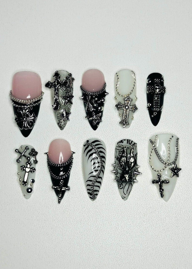 Edgy Chain Creature Press On Nails