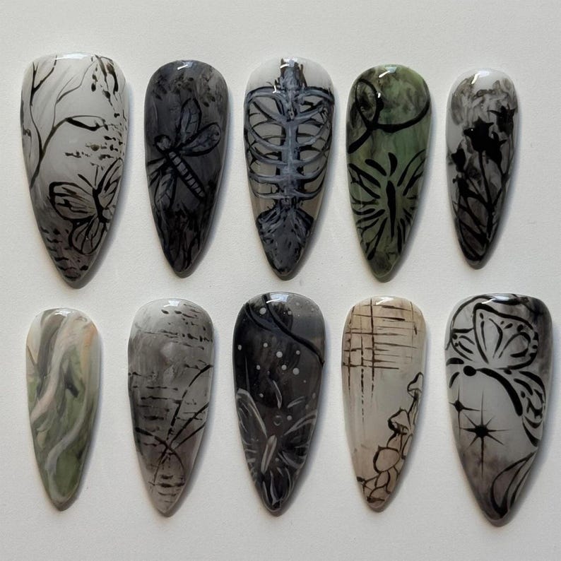 Moody Gothic Forest Nature Press On Nails