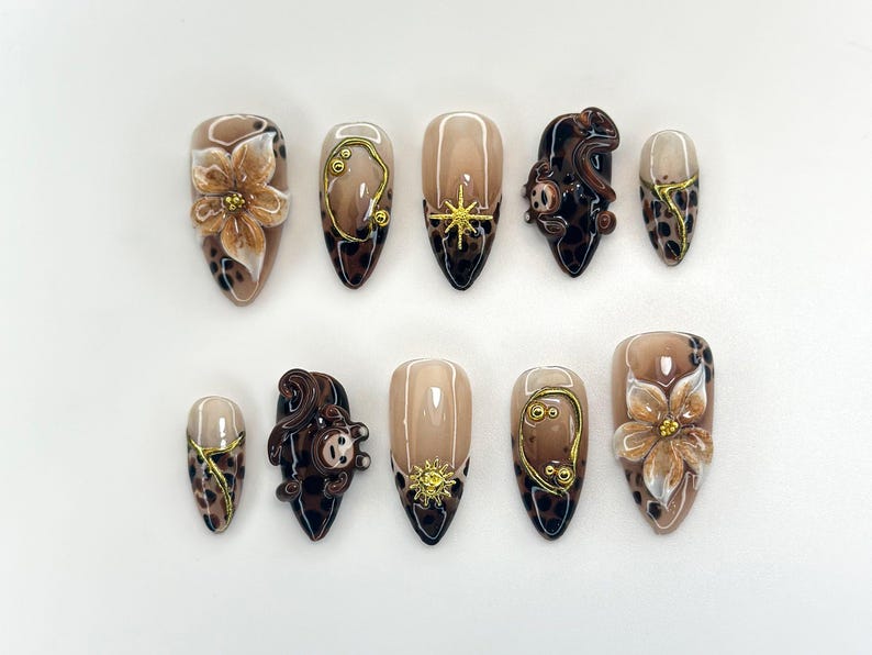 Jungle Adventure 3D Press On Nails