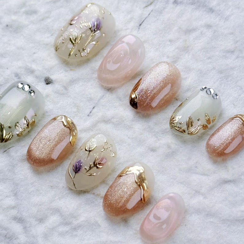 Soft Pink Short Oval Press On Nails