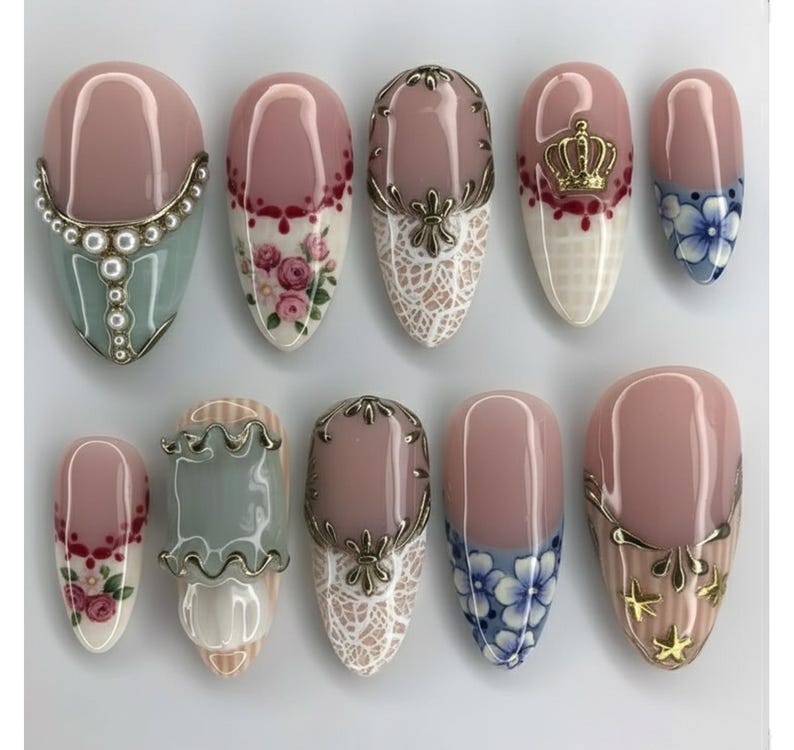 Retro Pop Art Vintage Graphic Comic Style Press On Nails