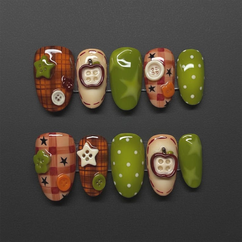 Cozy Autumn Harvest Press On Nails