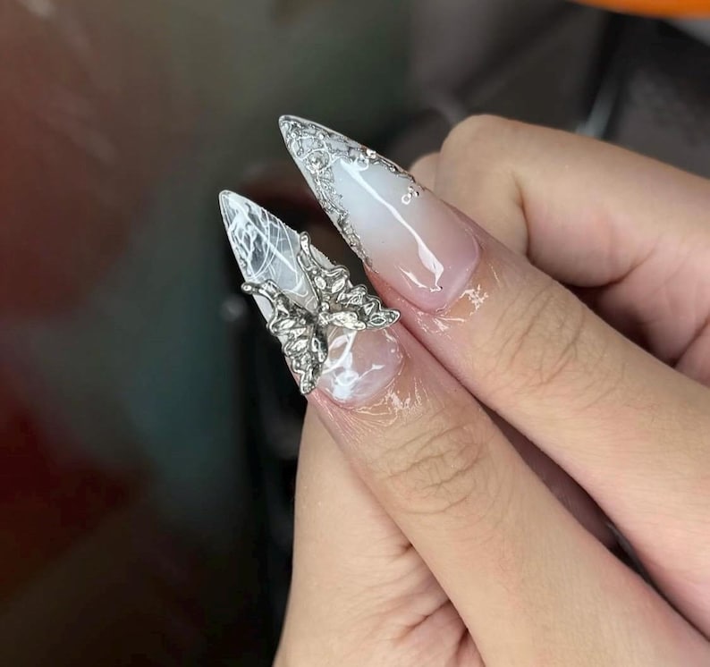Opulent Ice Glass 3D Luminous Press On Nails