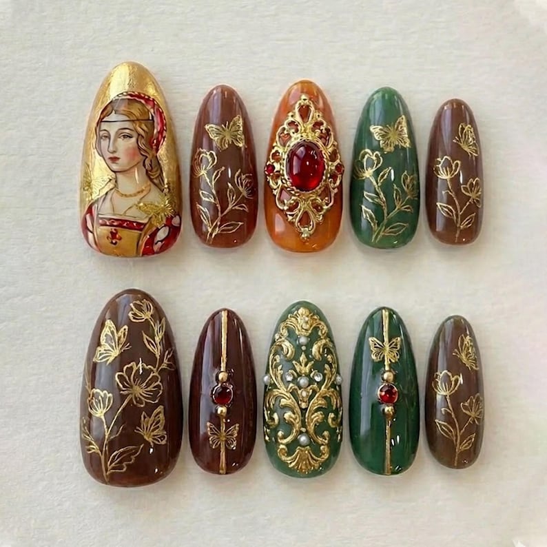 Luxurious Enchanted Dark Fantasy Press On Nails