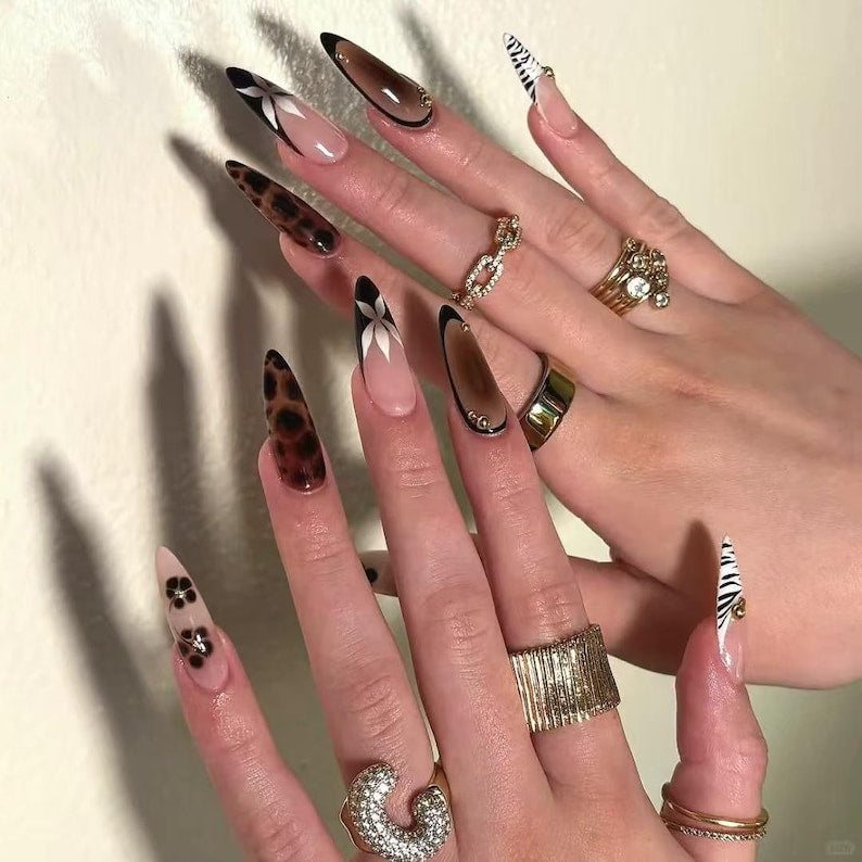 Whimsical Gothic Feline Press On Nails