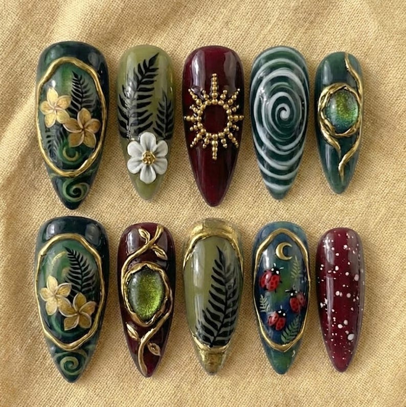 Dark Enchanted Gothic Press On Nails