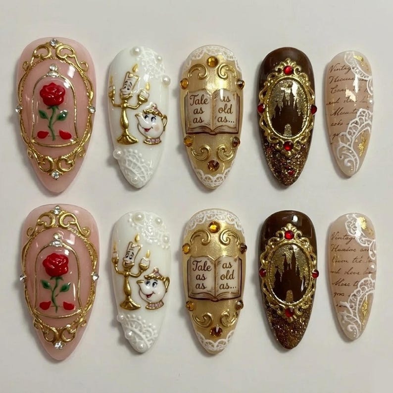 Fairytale Rose Gold Elegant Luxury Press On Nails