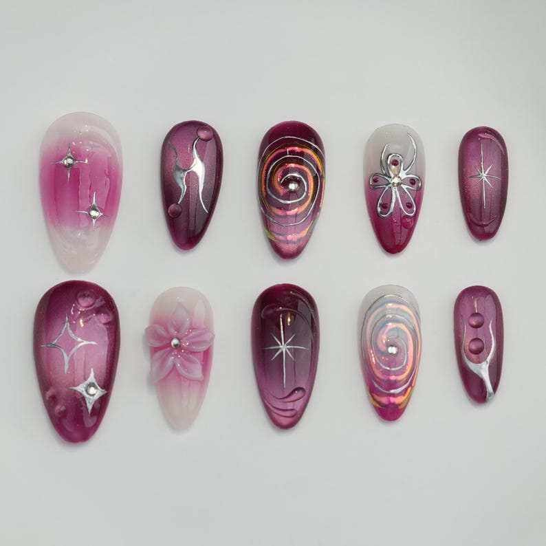 Golden Aura Jewel Press On Nails