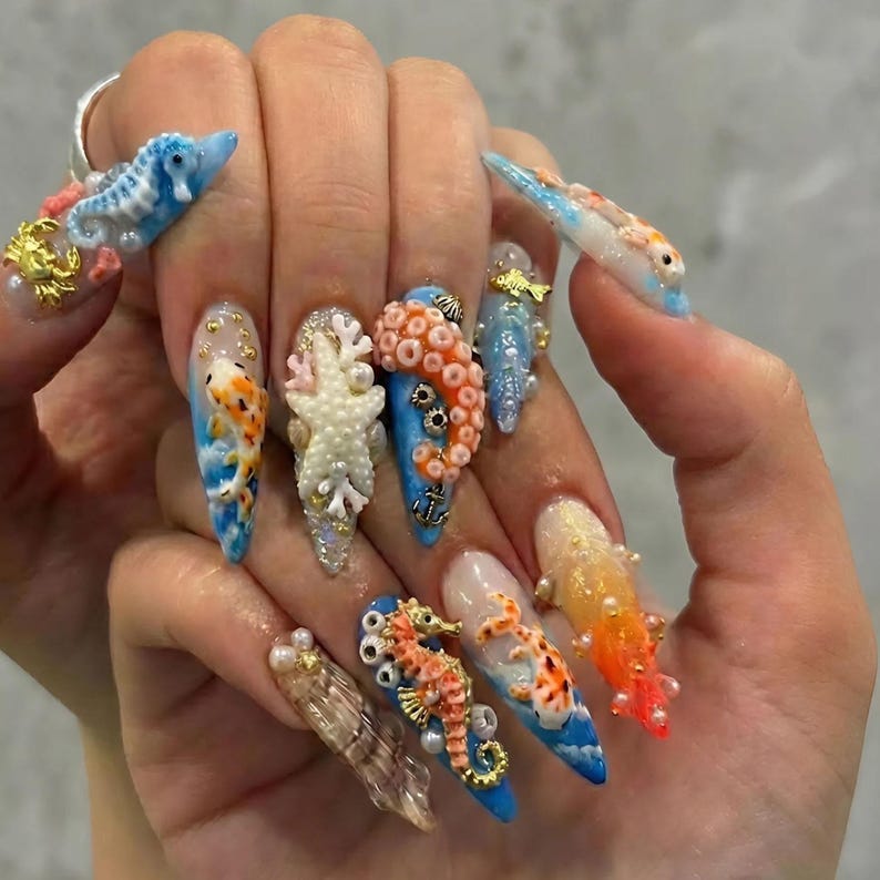 Tropical Ocean Paradise Press On Nails