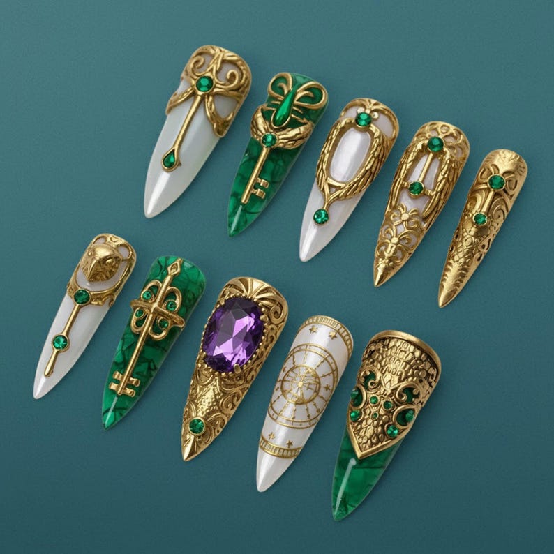 Royal Alchemist Arcane Gold Mystical Ornate Press On Nails