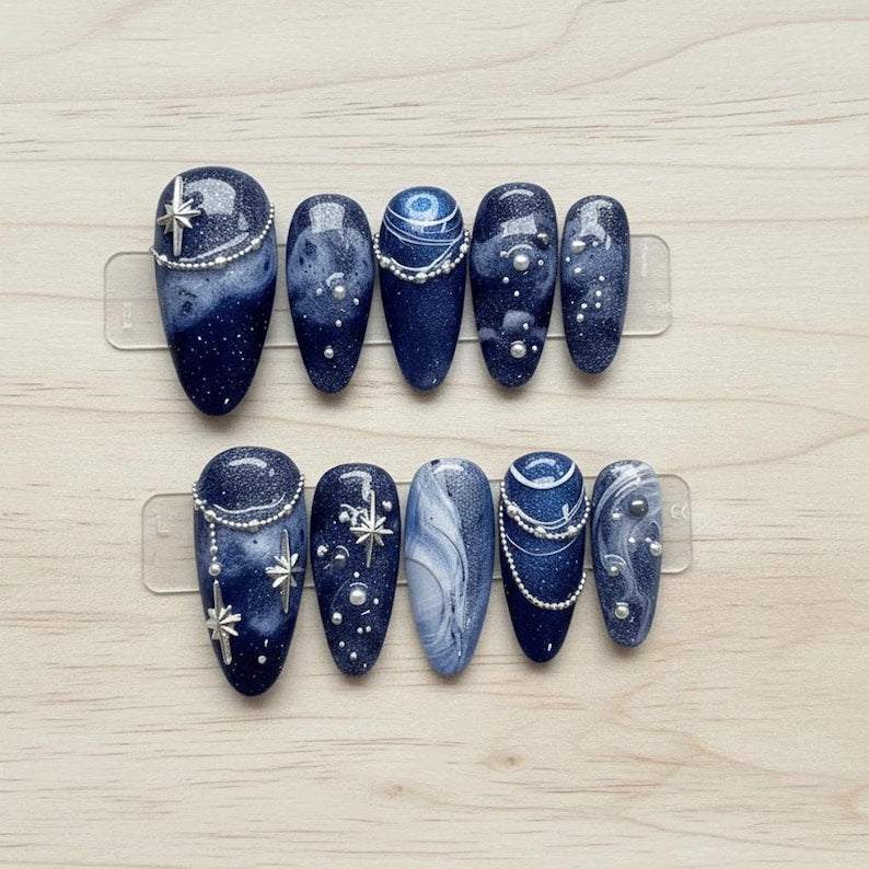 Dark Gothic Black Rose Press On Nails
