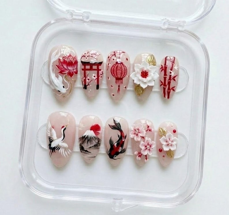 Minimalist Botanical Serenity Press On Nails