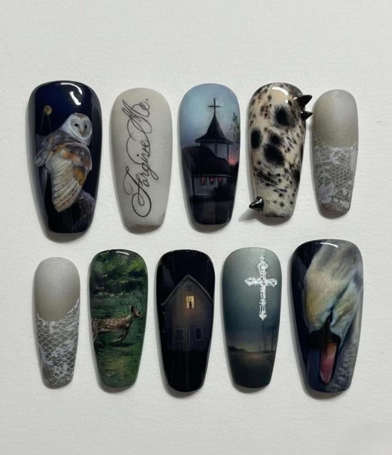 Vintage Romantic Gothic Press On Nails