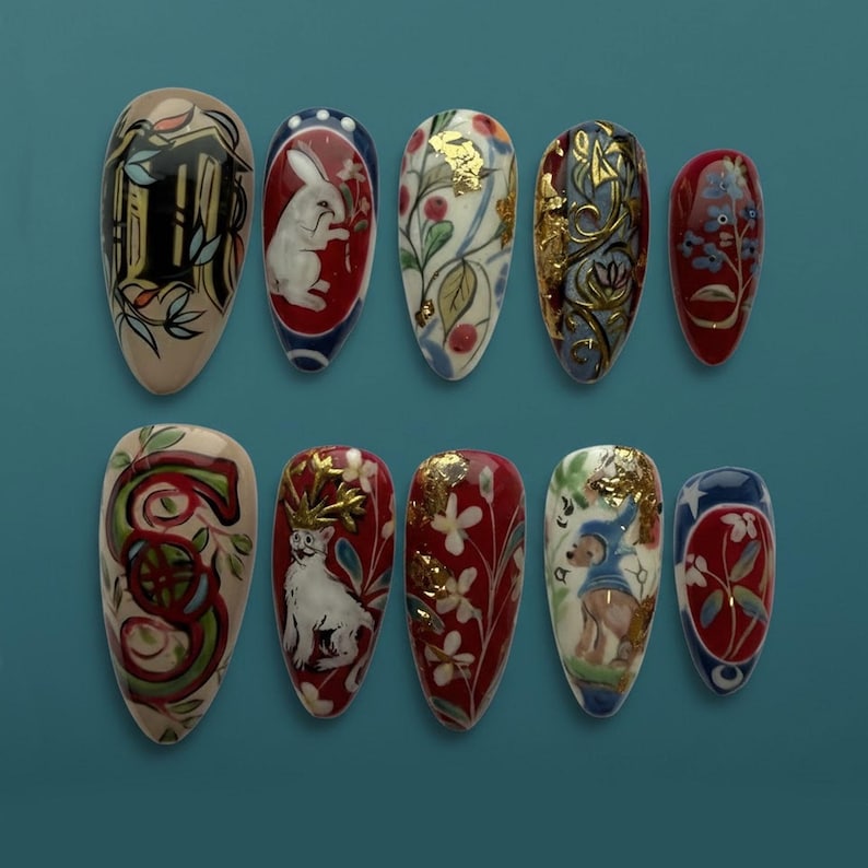 Dark Fantasy Ornate Relic Creature Press On Nails