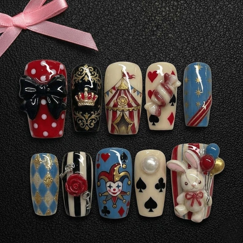 Whimsical Circus Wonderland Press On Nails