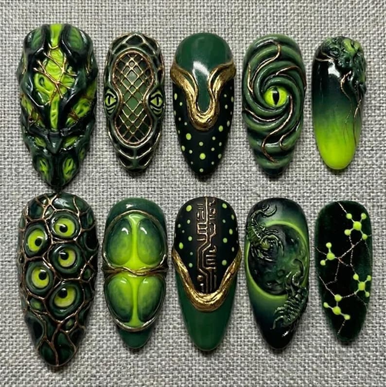 Vintage Enchanted Gothic Press On Nails