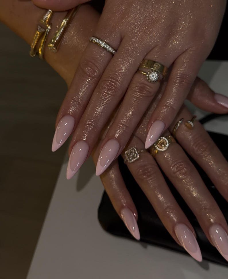 Soft Pink French Tip Press On Nails