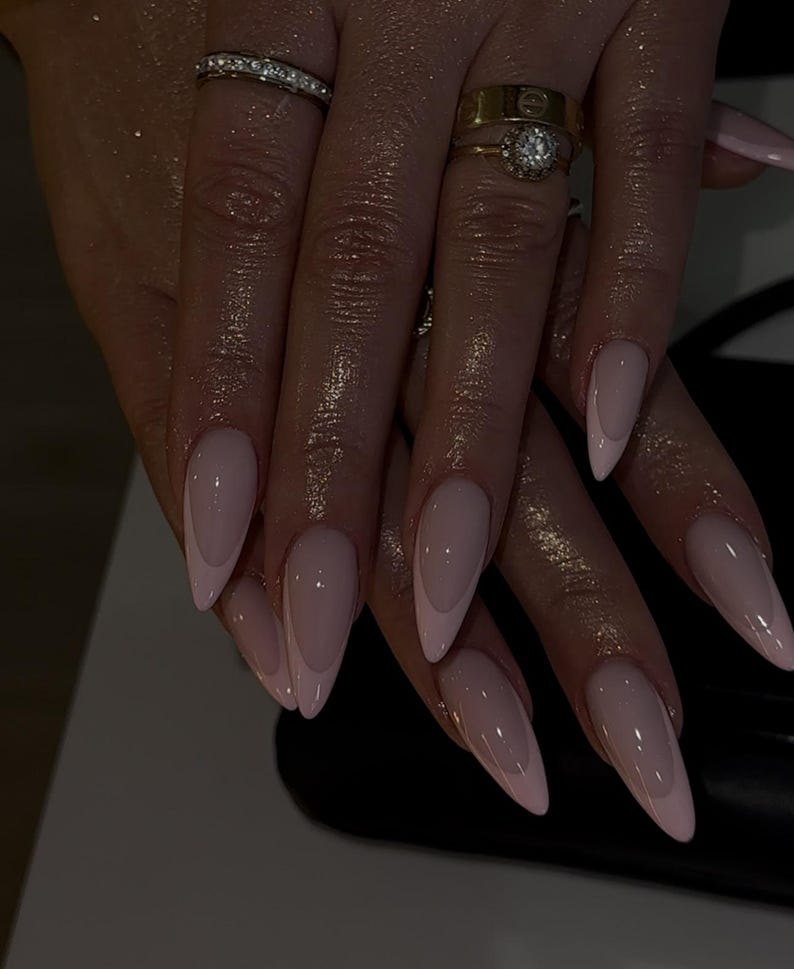 Soft Pink French Tip Press On Nails