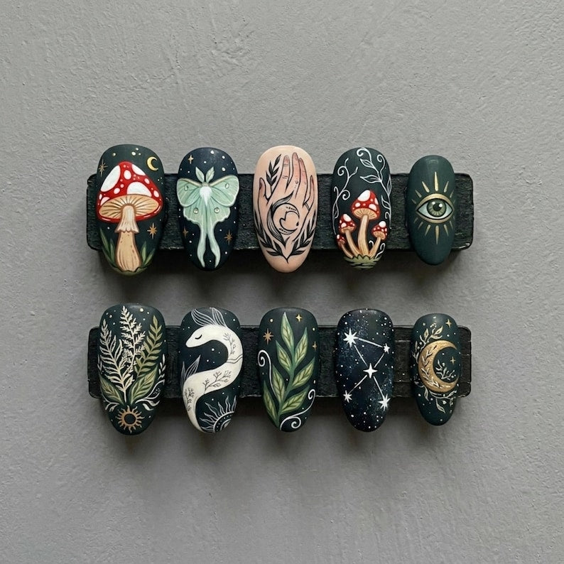 Mystic Forest Celestial Aura Press On Nails