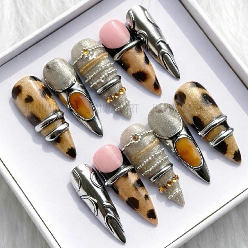 Luxury Chrome Wild Glam Press On Nails