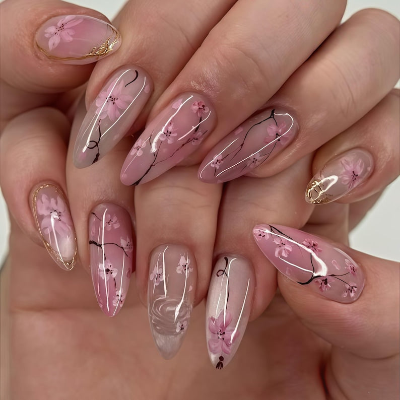 Serene Blossom Elegance Press On Nails