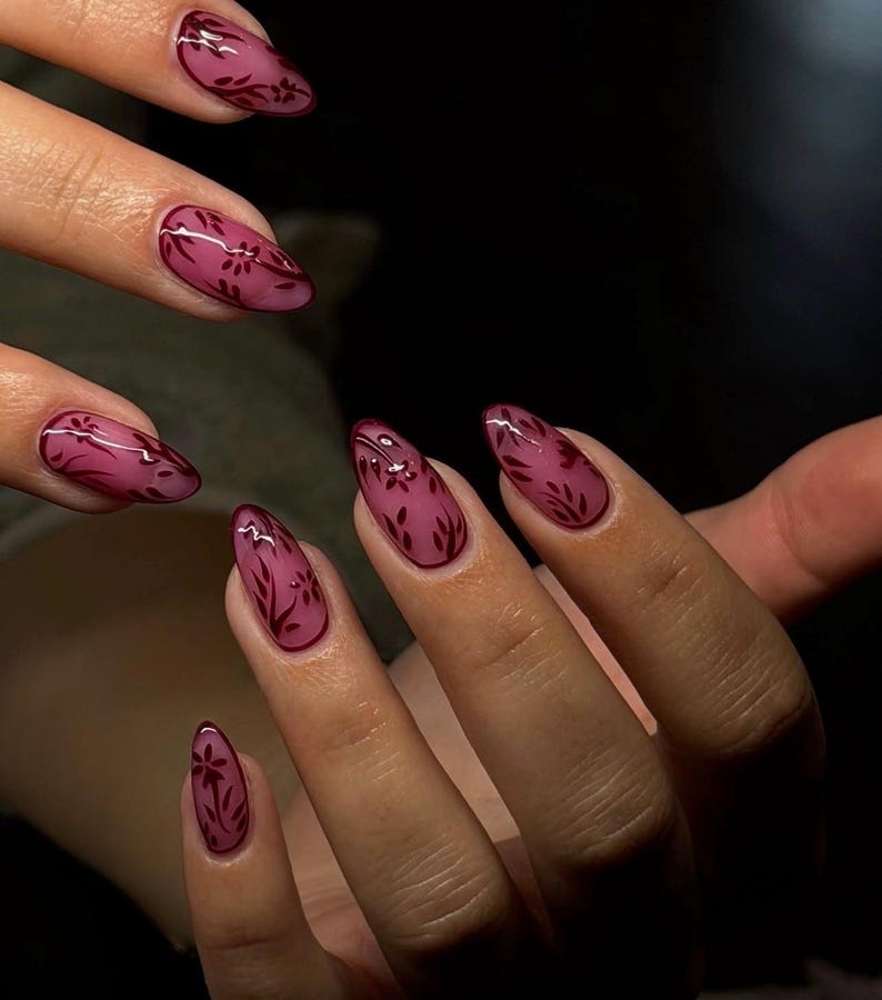 Elegant Botanical Bloom Press On Nails