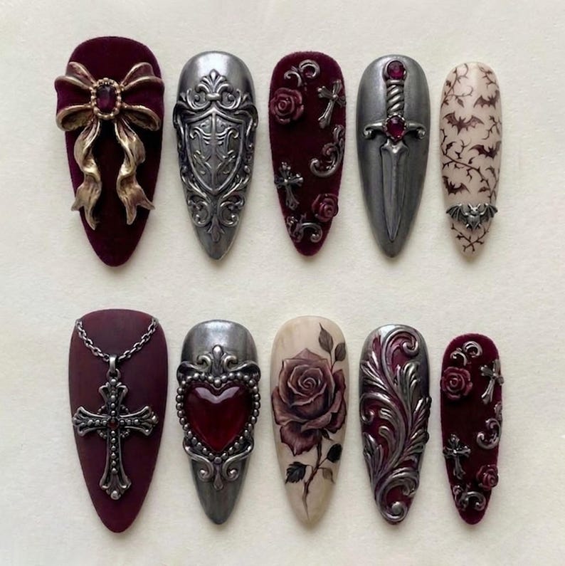 Medieval Royal Armor Press On Nails