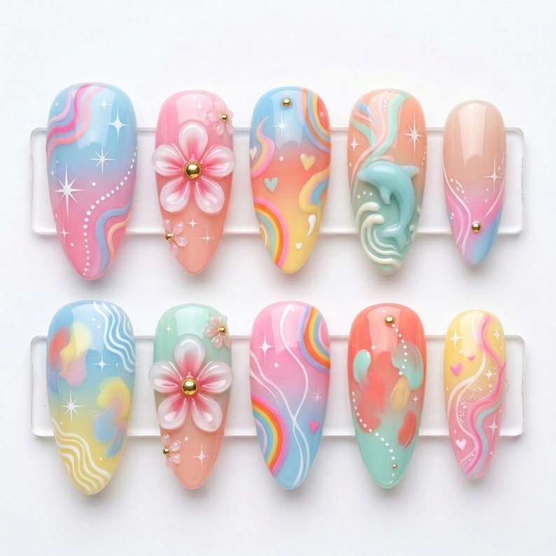 Coastal Wave Serenity Press On Nails