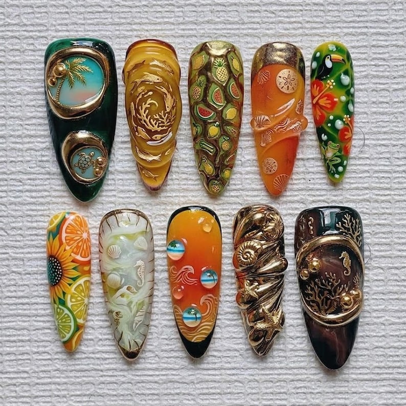 Frozen Celestial Blossom Press On Nails