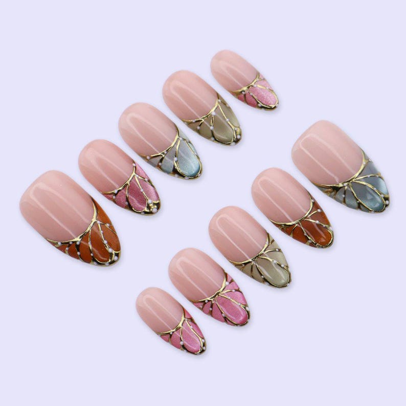 Ethereal Butterfly Cat Eye Press On Nails