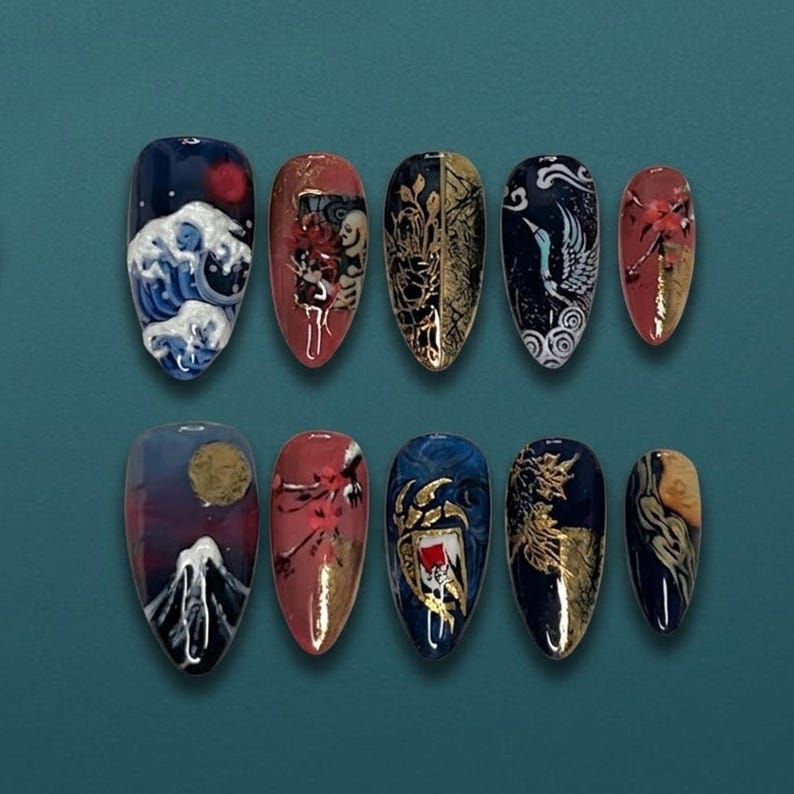 Vintage Artistic Portrait Press On Nails