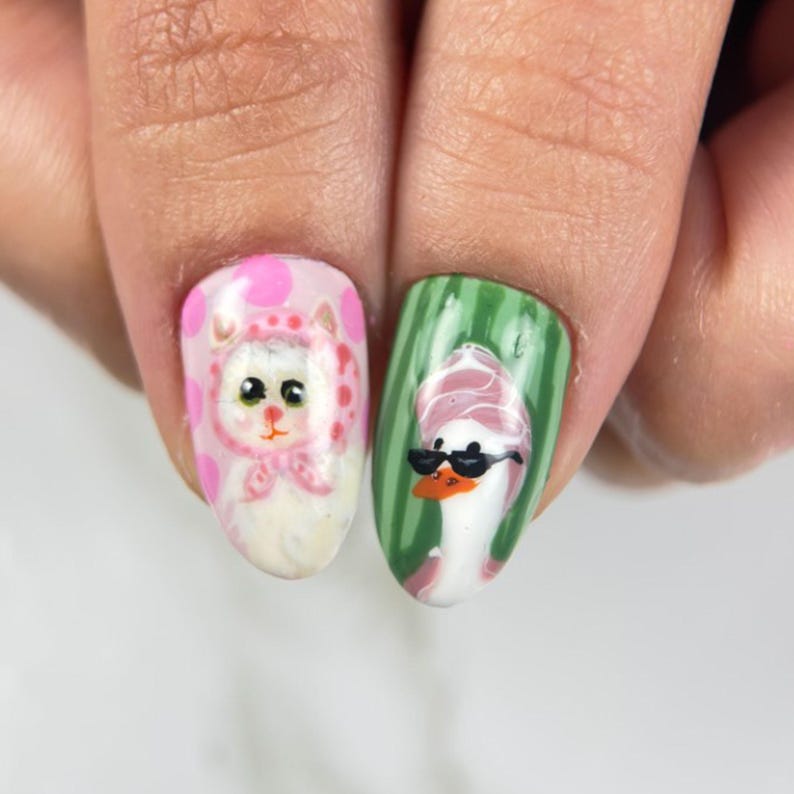 Vintage Tulip Cottagecore Press On Nails