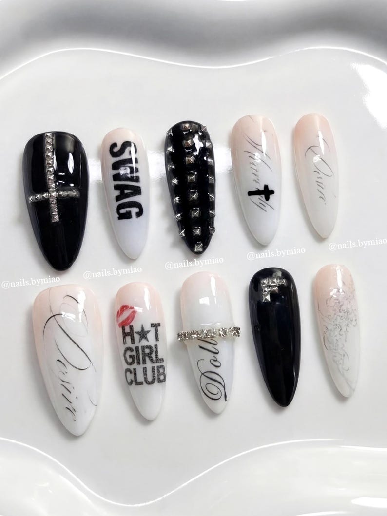 Silver Cross Chrome Press On Nails